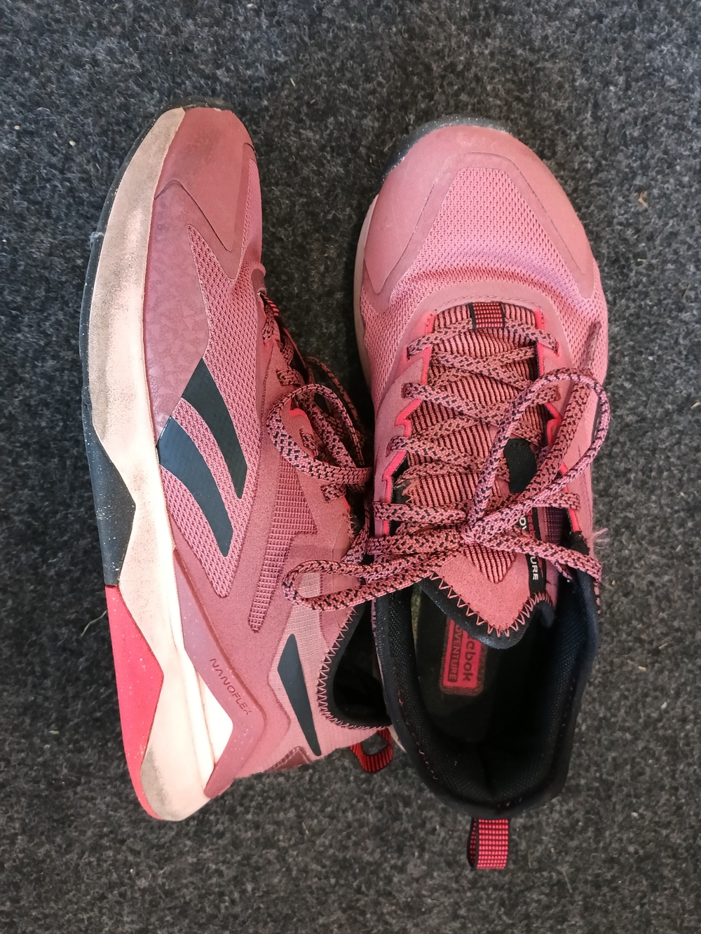 Reebok Women's Rose Pink Athletic Sneakers with Black Accents